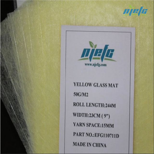 Tissu d'emballage de tuyaux en fibre de verre 50g/5cmx75m/jaune/blanc